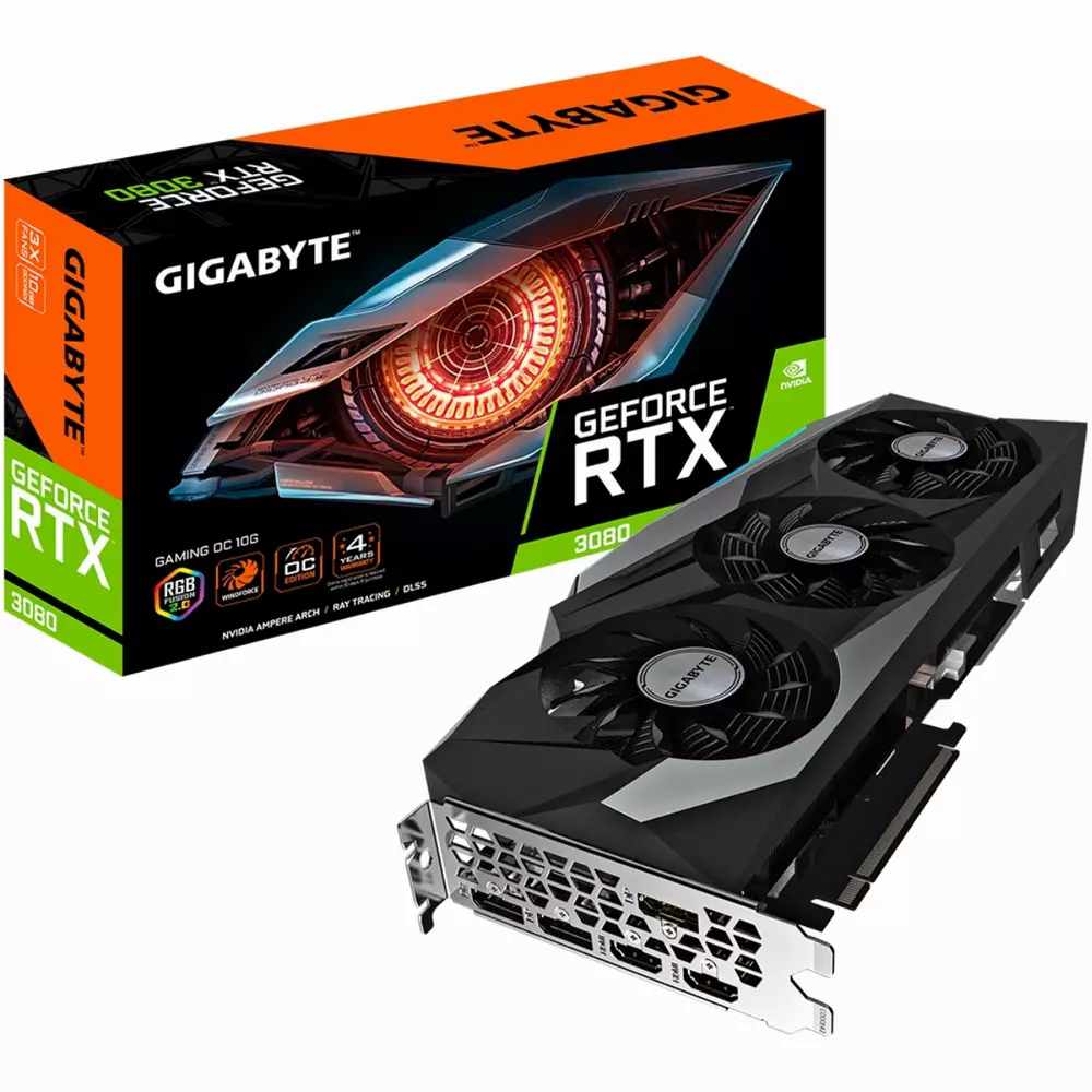 Видео карта Gigabyte GeForce RTX 3080 GAMING OC 10G LHR V2.0