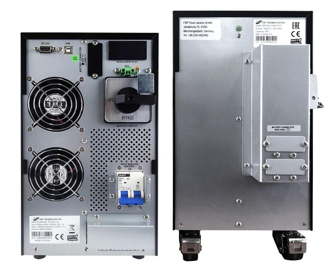 UPS FSP Group Champ Tower 6K, 6000VA, 5400W, LCD, USB, RS-232, EPO, (не са вкл. батерии)
