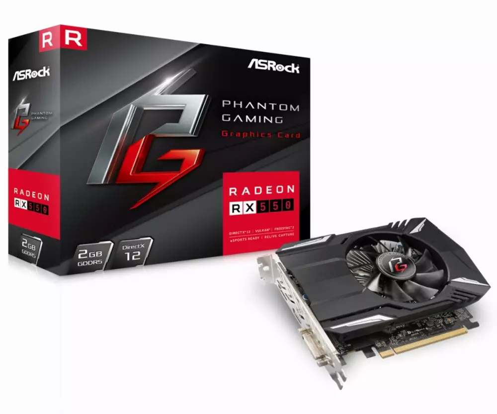 Видео карта Asrock Phantom Gaming Radeon RX550 2G