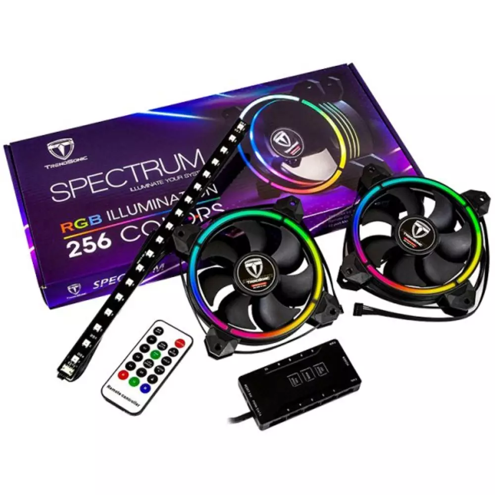 Вентилатори TRENDSONIC Spectrum ARGB 256C 2pcs + controller + led strip
