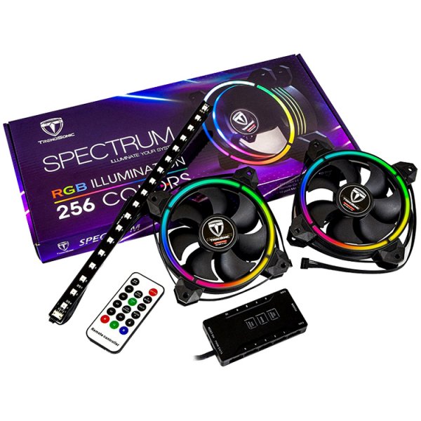 Вентилатори TRENDSONIC Spectrum ARGB 256C 2pcs + controller + led strip