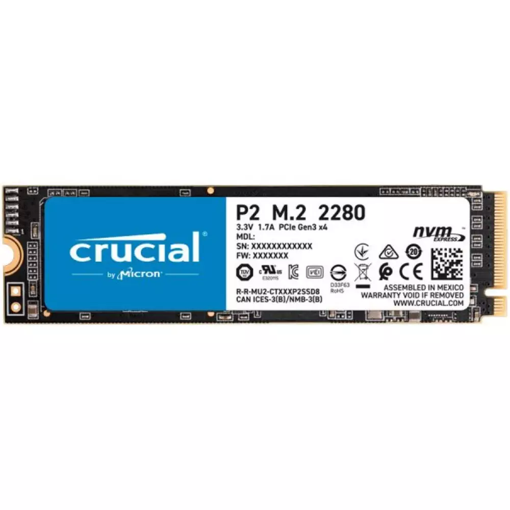 Диск SSD Crucial P2 1TB m.2 PCIE NVMe 3.0 x 4 2280