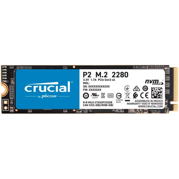 Диск SSD Crucial P2 1TB m.2 PCIE NVMe 3.0 x 4 2280