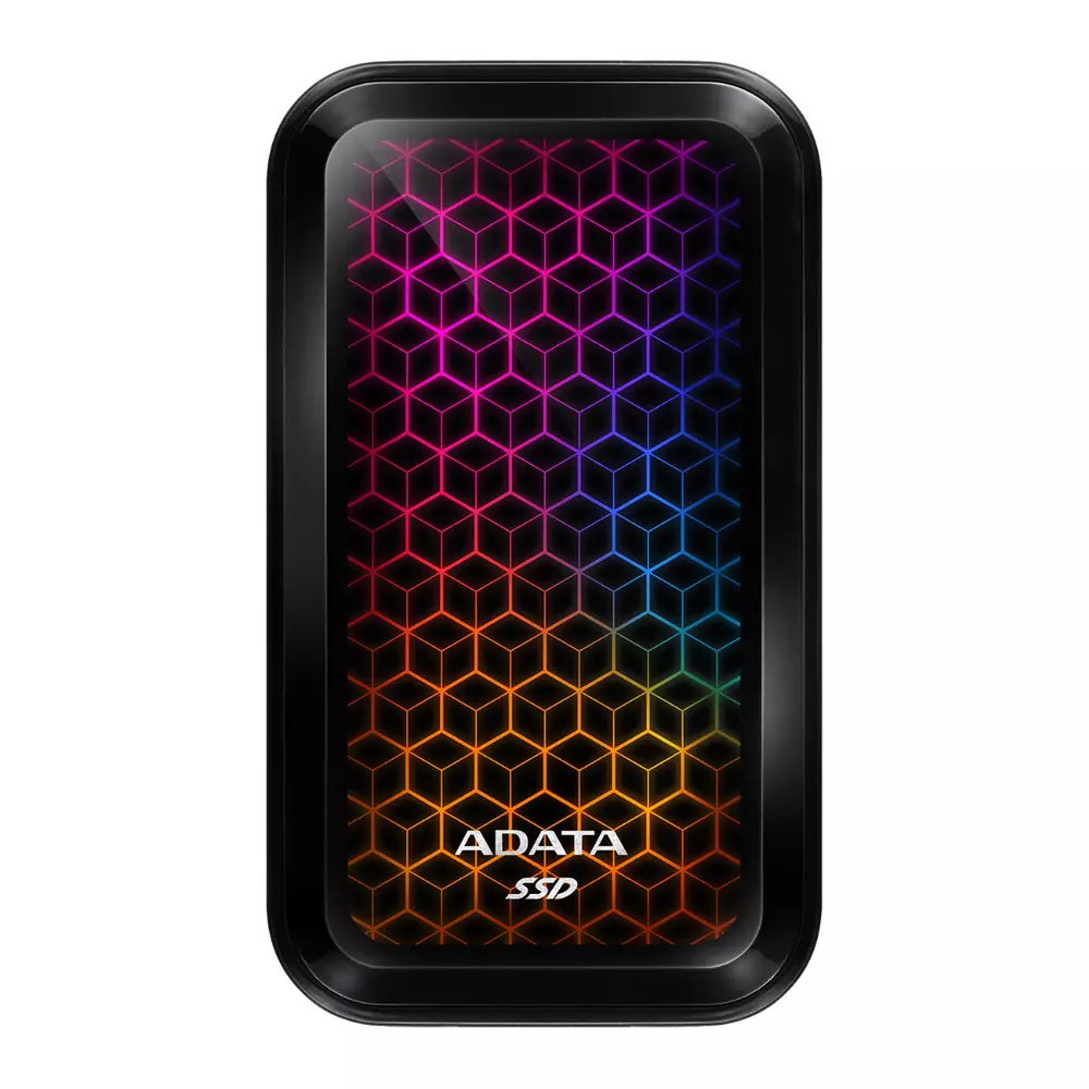 Външен диск SSD Adata SE770G 512GB NVMe USB Type-C RGB - ASE770G-512-U32G2-CBK