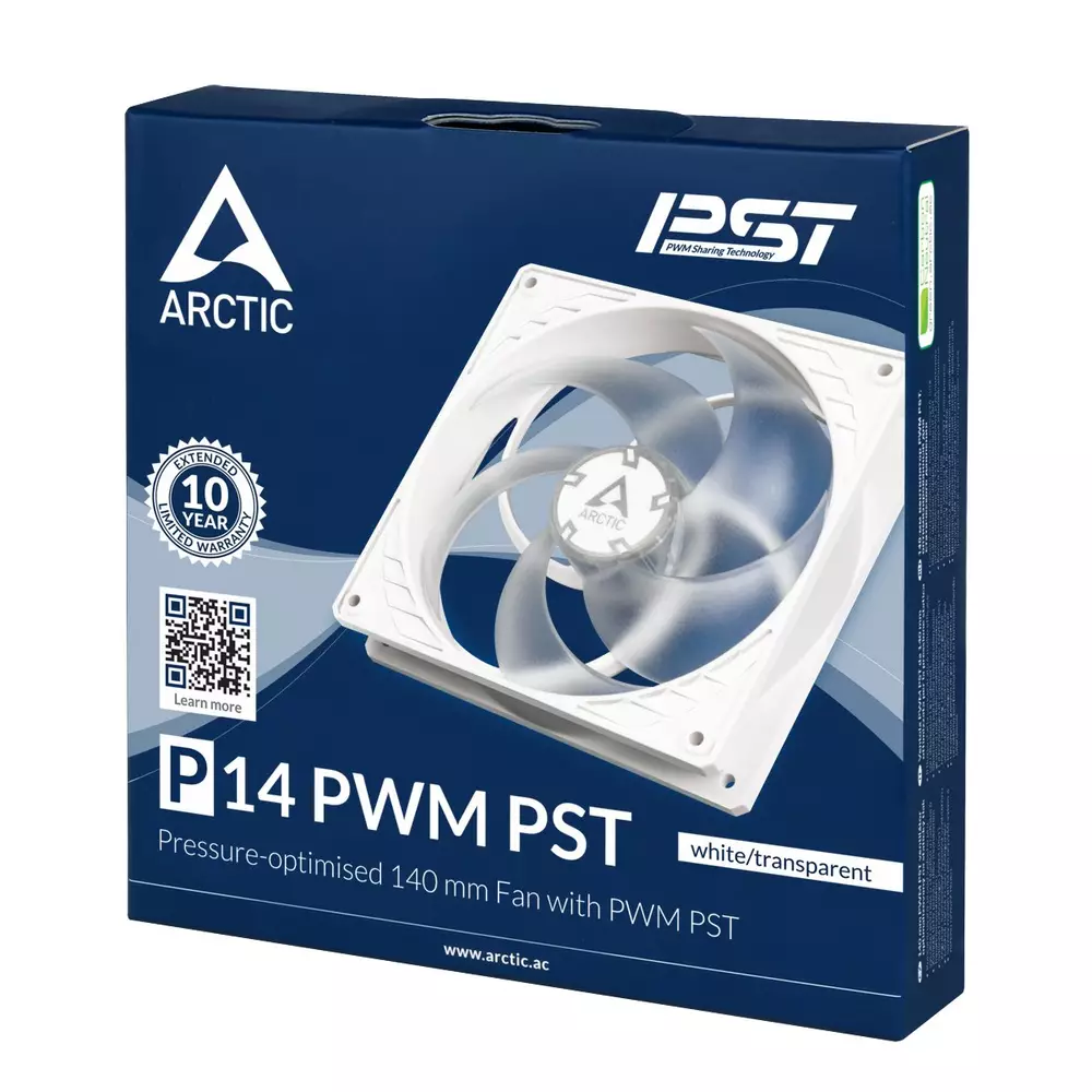 Вентилатор Arctic P14 PWM PST Fan 140mm White 200-1700rpm - ACFAN00221A