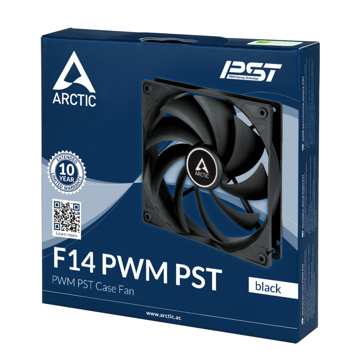 Вентилатор Arctic F14 PWM PST Fan Black - 140mm 200-1350rpm