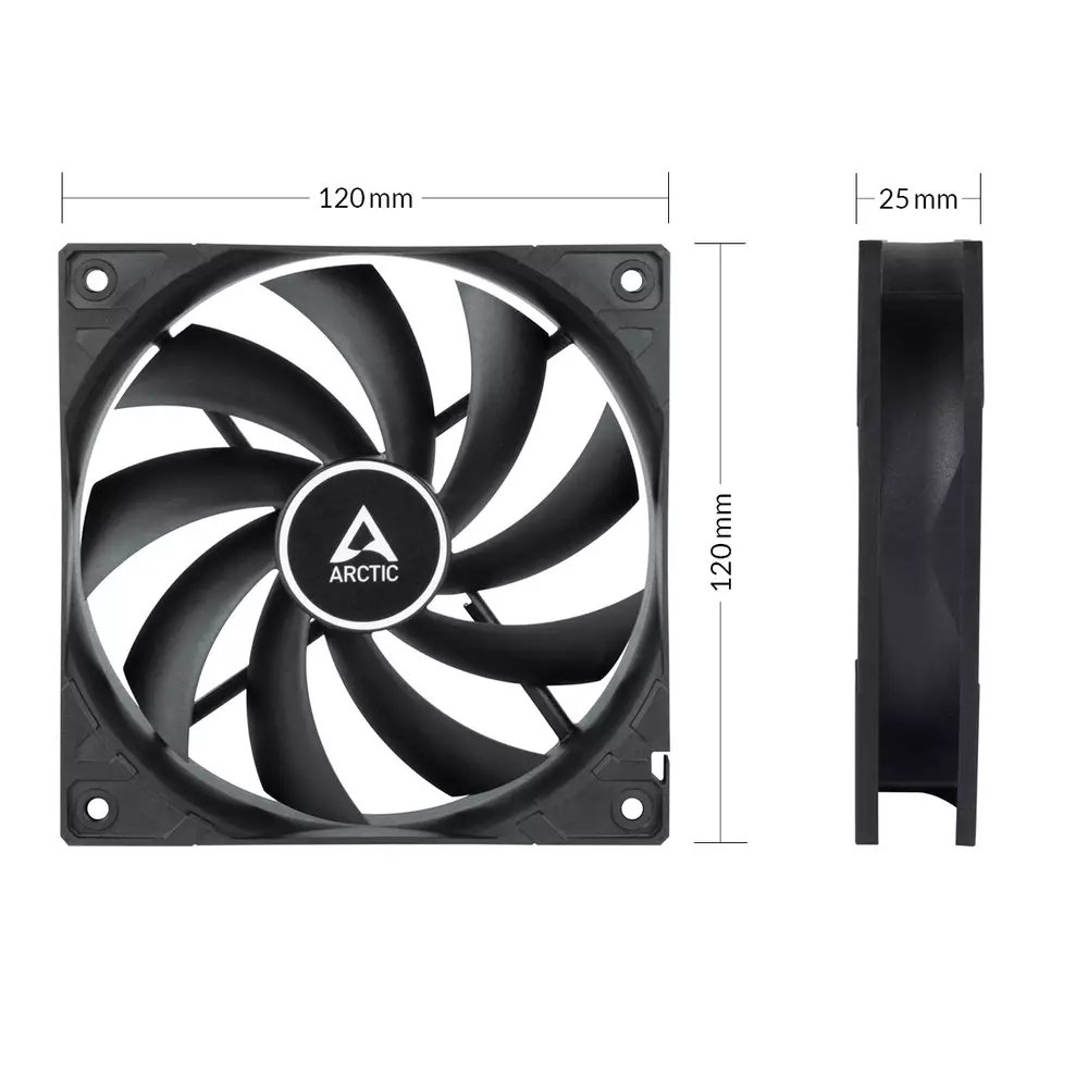Вентилатор Arctic F12 Silent Fan Black - 120mm/800rpm