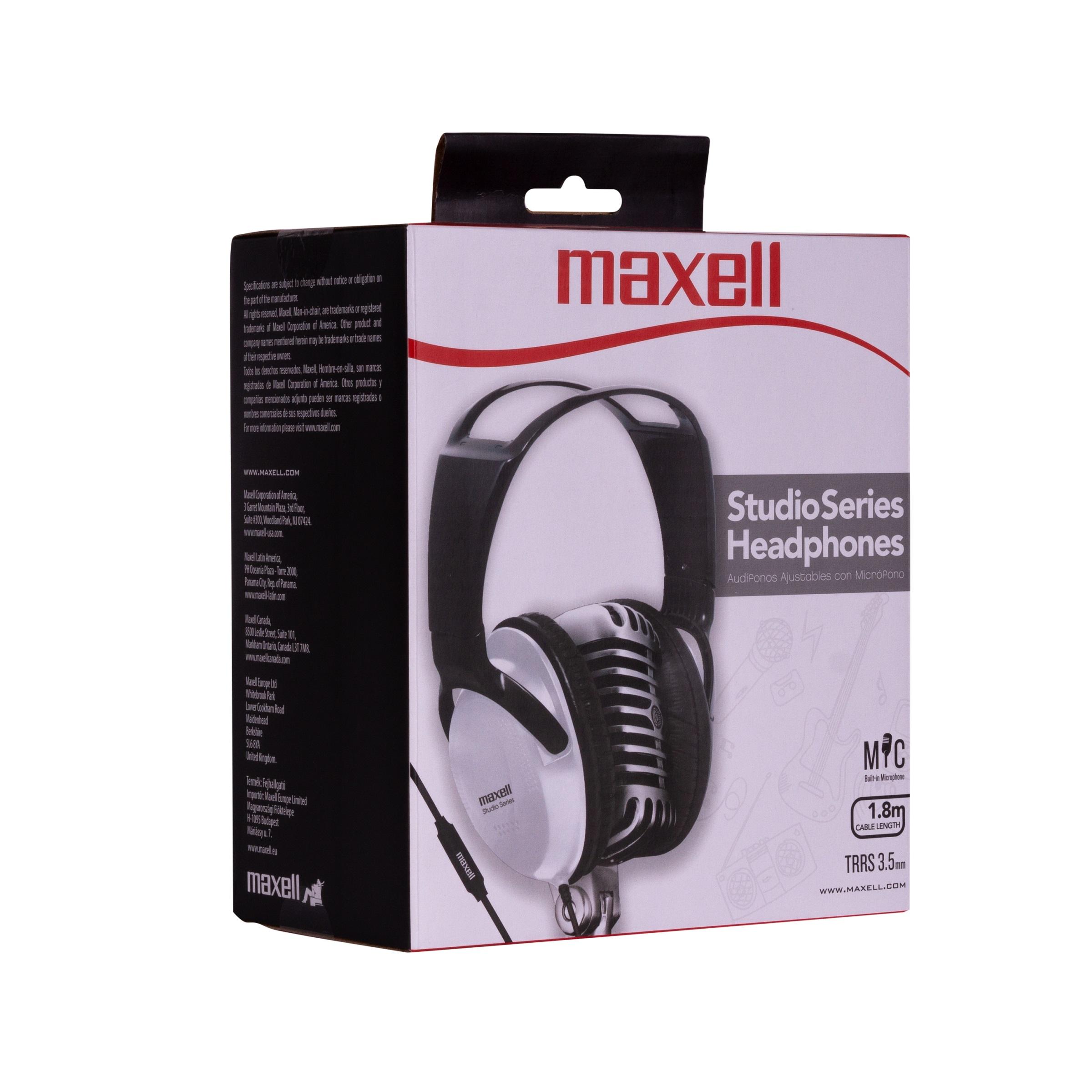 Слушалки с микрофон MAXELL Studio Series ST2000, големи наушници, Бял