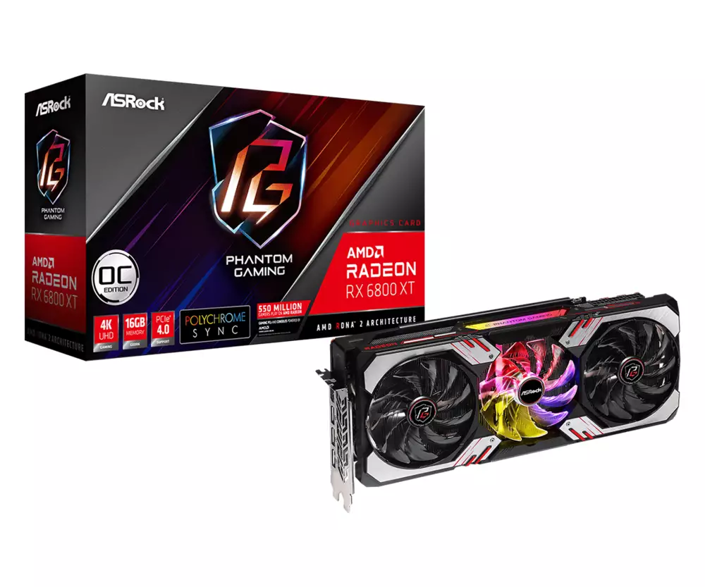 Видео карта Asrock AMD Radeon RX 6800 XT Phantom Gaming D 16G OC
