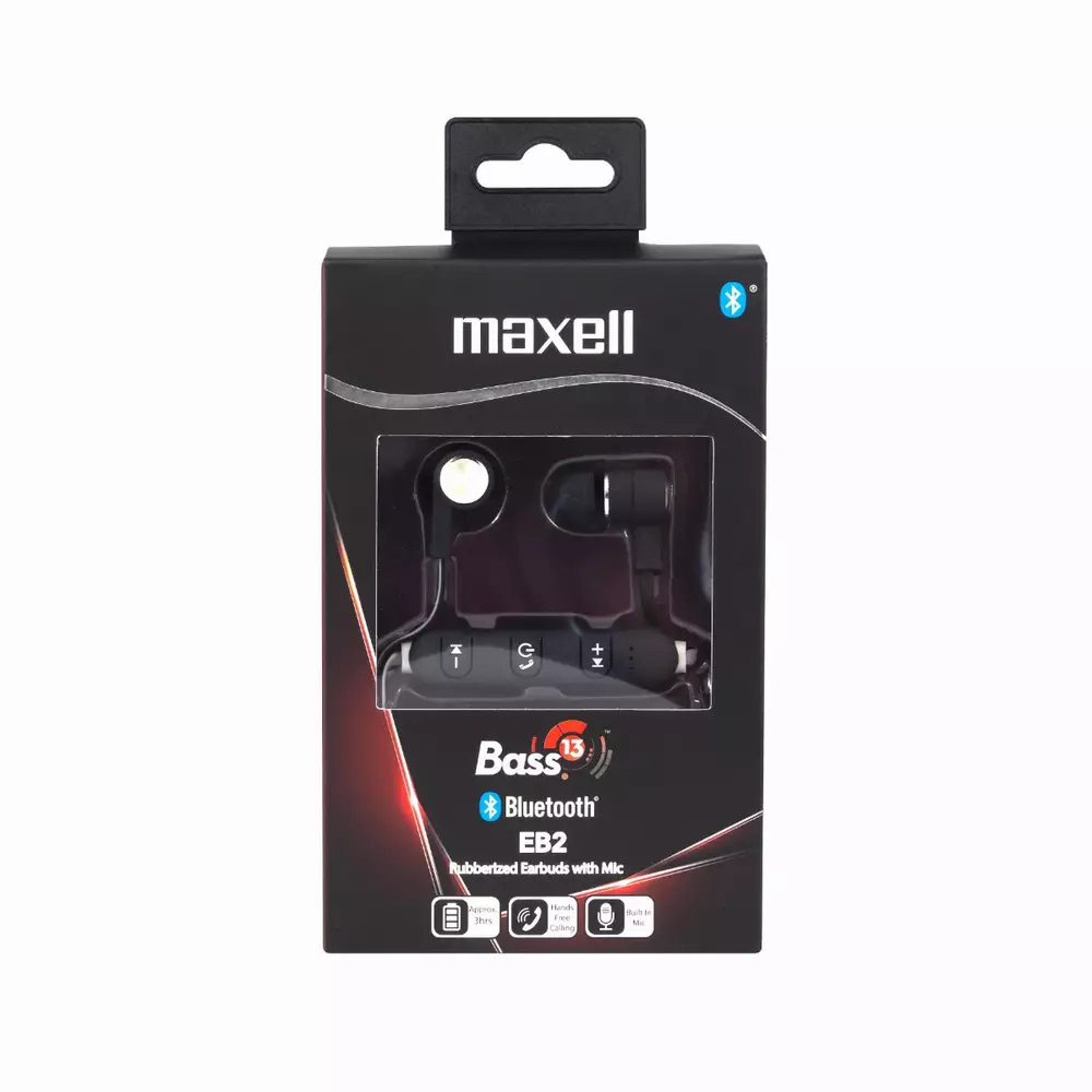 Блутут слушалки Maxell B13-EB2, микрофон, Черен