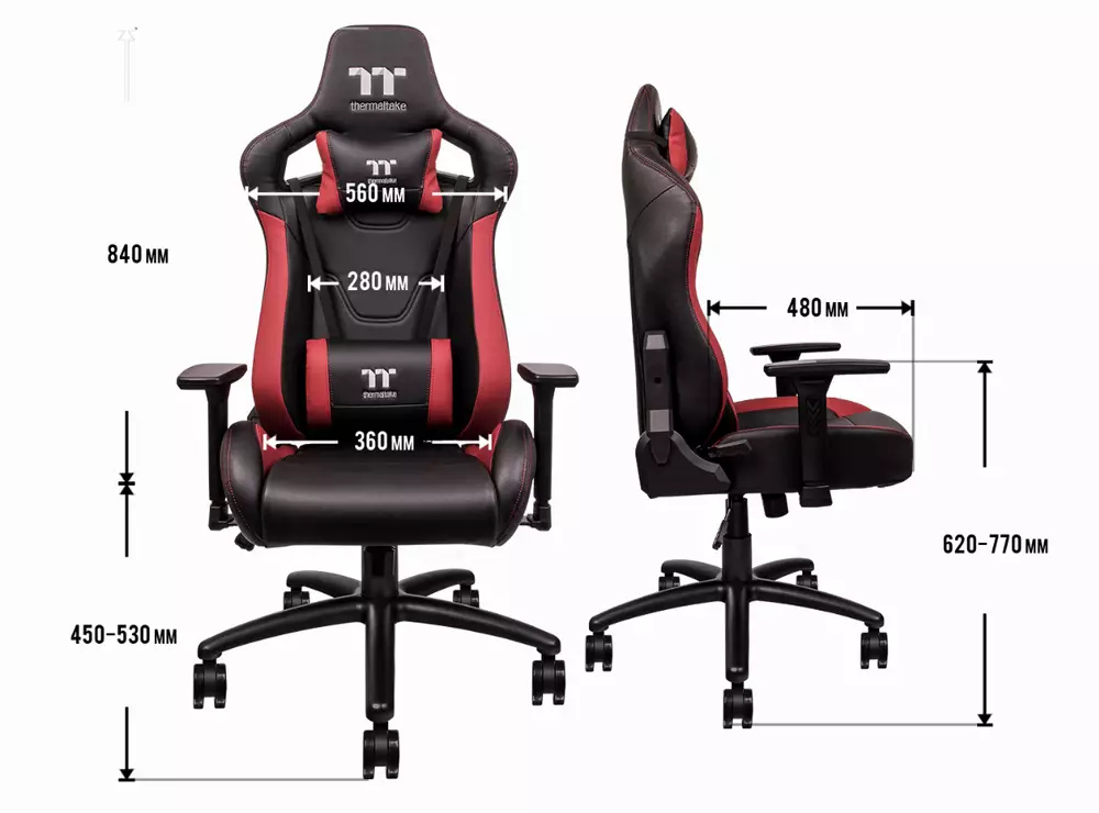 Геймърски стол TteSports U Fit Черен/Червен