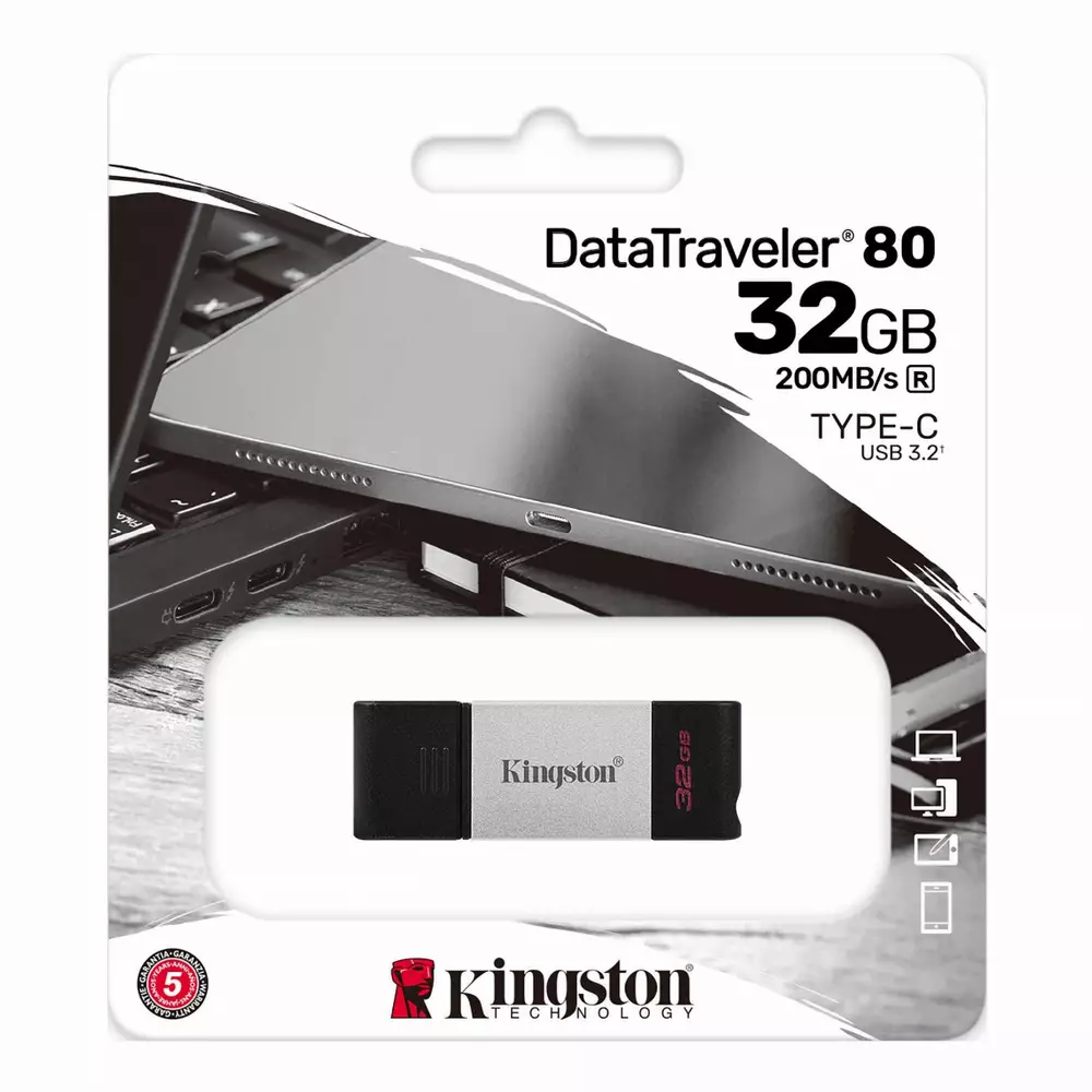 USB памет Kingston DataTraveler 80 32GB USB-C 3.2 Gen 1 Black