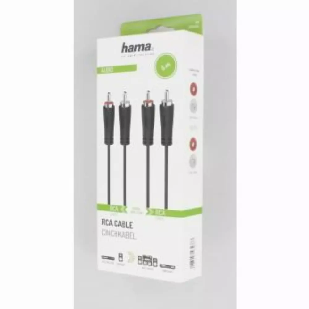 Аудио кабел HAMA 2 x Чинч мъжко -2 x Чинч мъжко, 5м