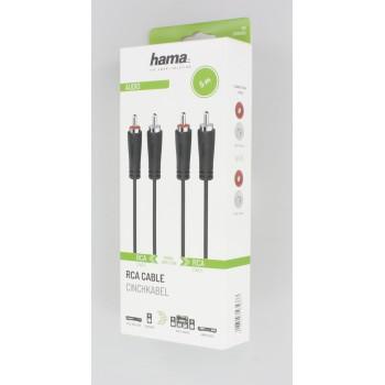 Аудио кабел HAMA  2 x Чинч мъжко -2 x Чинч мъжко, 5м