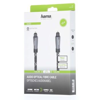Оптический аудио кабель HAMA ODT plug (Toslink), металл, 1.5 м