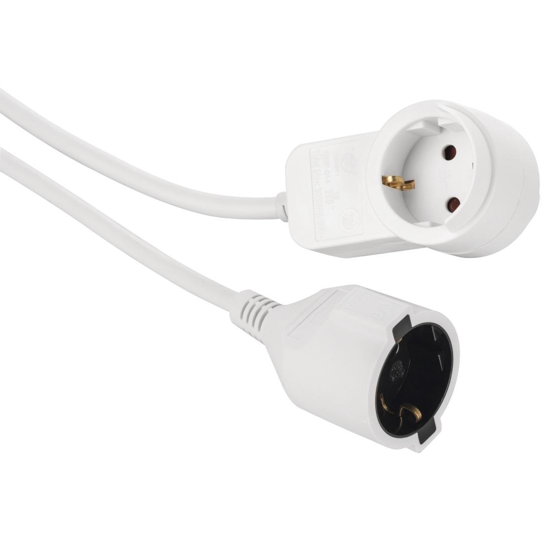 Подовжувальний кабель HAMA Powerplug, Додатковий контакт, 3.0 m, Білий