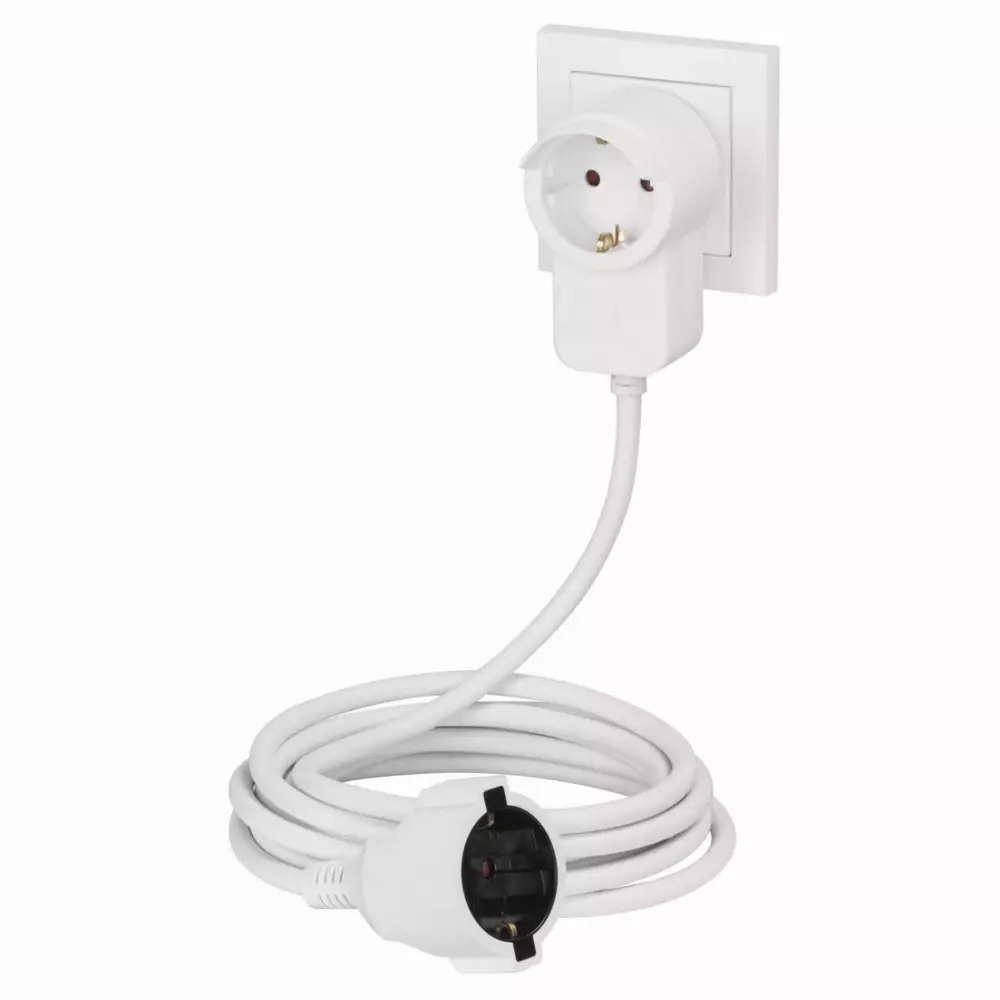 Подовжувальний кабель HAMA Powerplug, Додатковий контакт, 3.0 m, Білий