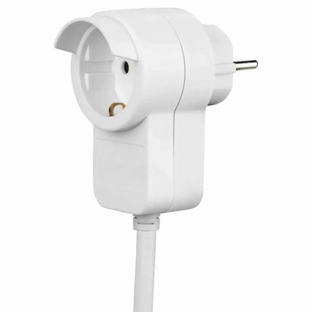 Подовжувальний кабель HAMA Powerplug, Додатковий контакт, 3.0 m, Білий