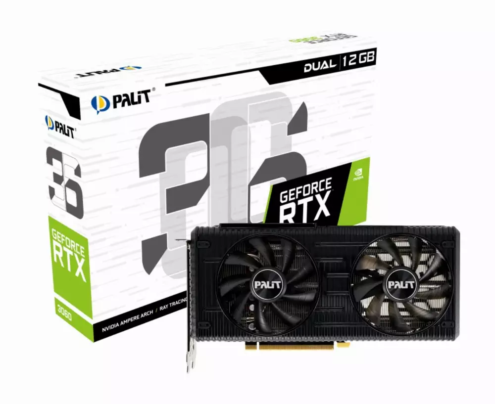 Видео карта Palit GeForce RTX 3060 Dual 12GB - NE63060019K9-190AD
