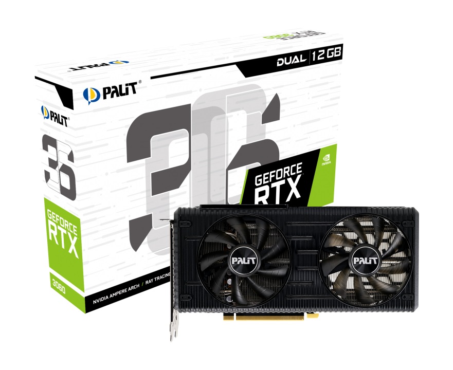 Видео карта Palit GeForce RTX 3060 Dual 12GB - NE63060019K9-190AD