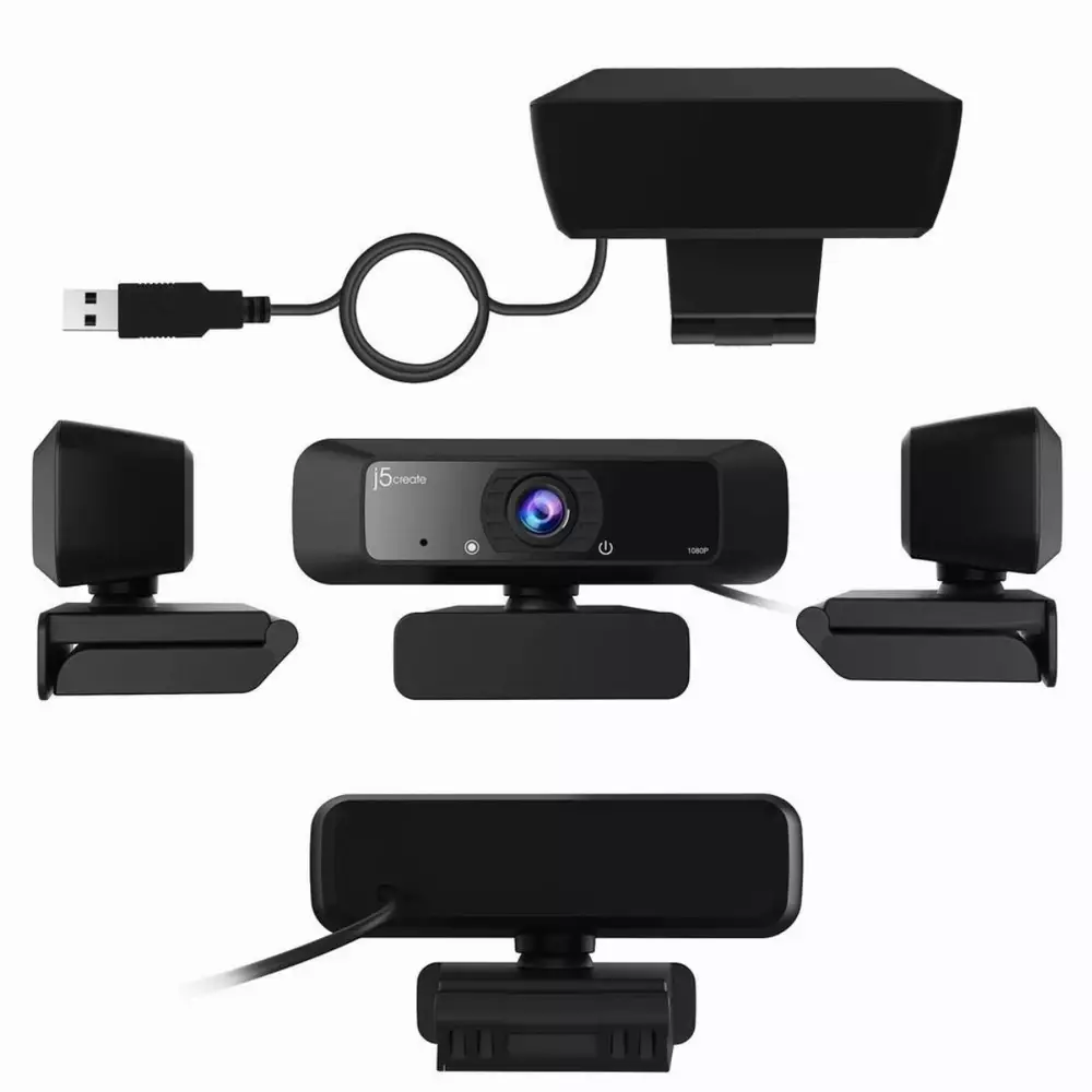 Уеб камера j5create JVCU100, HD, микрофон, USB, 360° Rotation, Черен