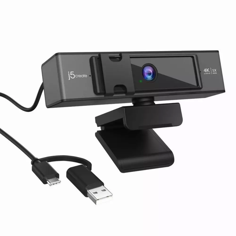 Уеб камера j5create JVCU435 4К UltraHD USB 360° Rotation 5x Digital Zoom Черен