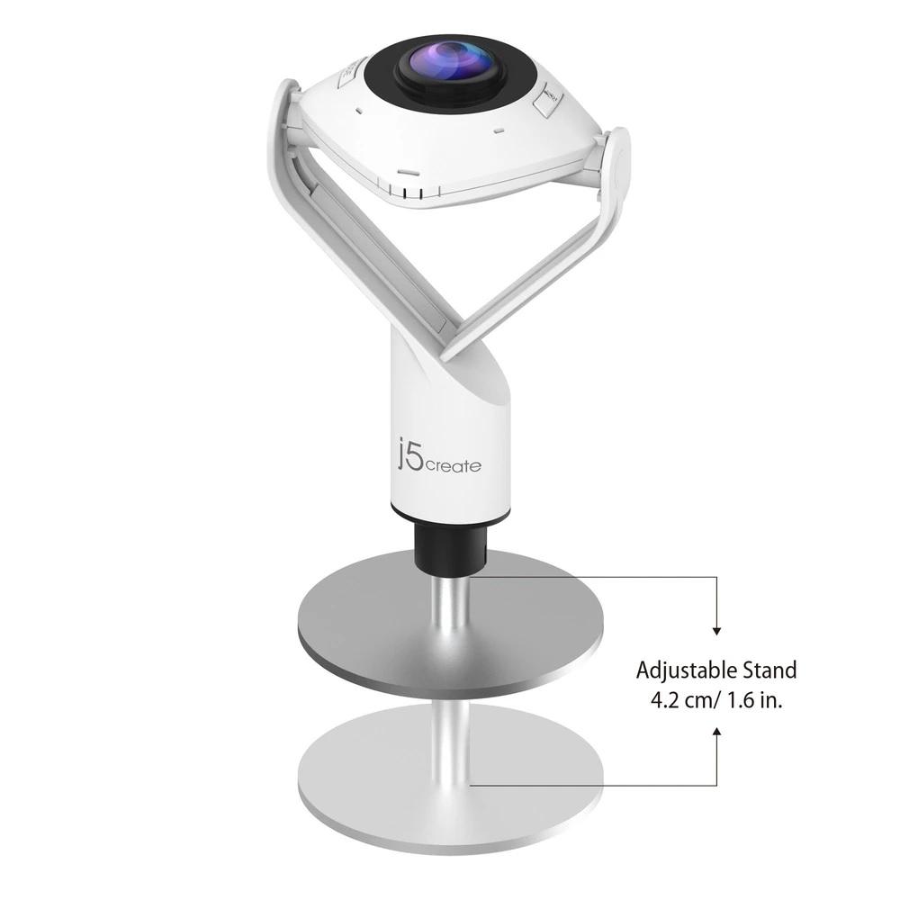Уеб камера j5create JVCU360, UltraHD, микрофон, USB, 360° All Around, Черен
