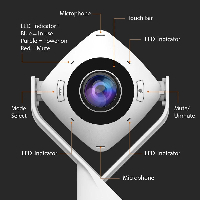Уеб камера j5create JVCU360, UltraHD, микрофон, USB, 360&deg; All Around, Черен