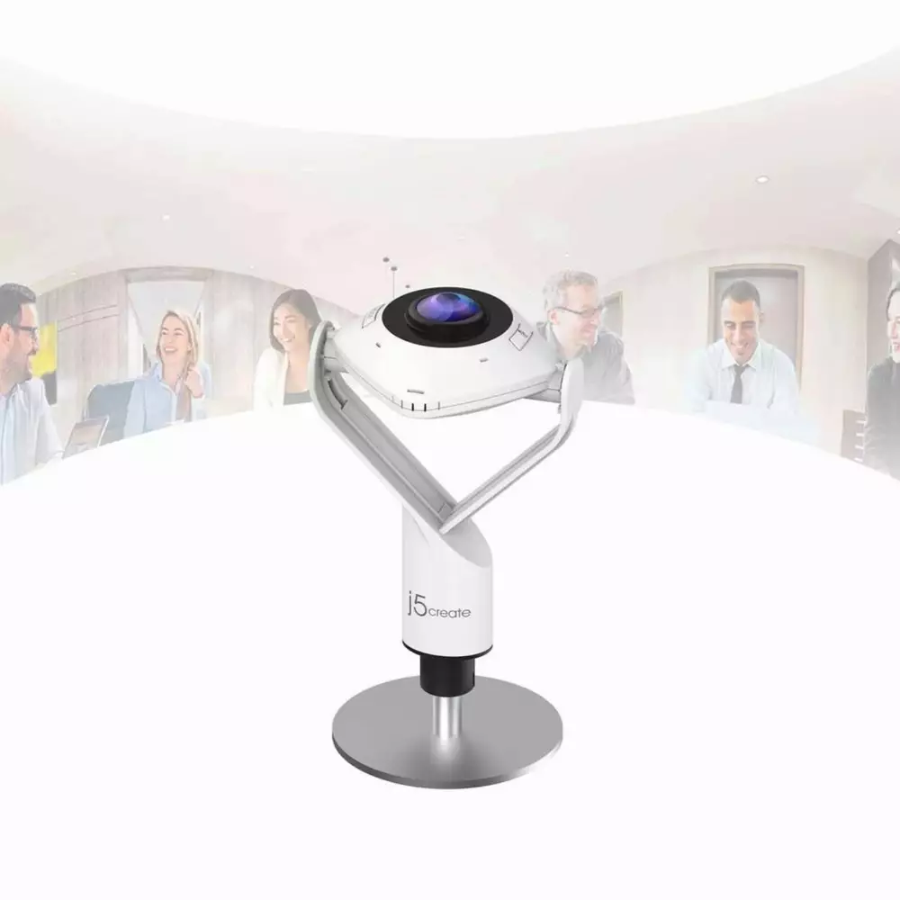 Уеб камера j5create JVCU360, UltraHD, микрофон, USB, 360&deg; All Around, Черен