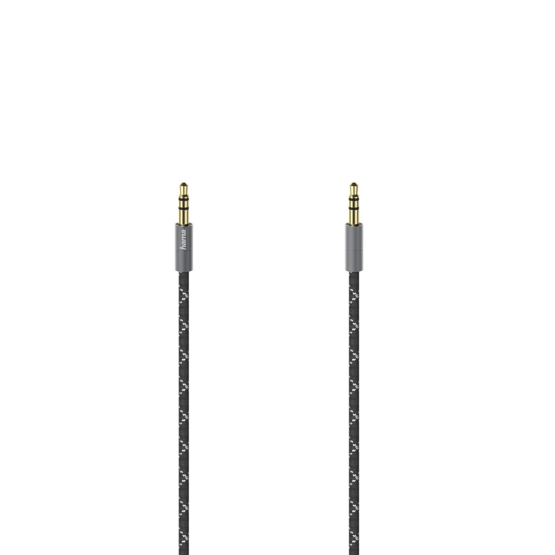 Καλώδιο ήχου HAMA 3.5mm στερεοφωνικό βύσμα αρσενικό-αρσενικό, μέταλλο, χρυσές υποδοχές, 1.5μ