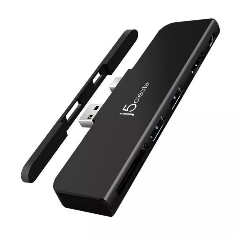Докинг станция j5create JDD320B, за Surface Pro 4/5/6, USB-A Mini DP, Черен