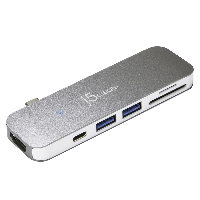 Докинг станция j5create JCD386, USB-C, 2 x HDMI, USB 3.0 PD, Сребрист