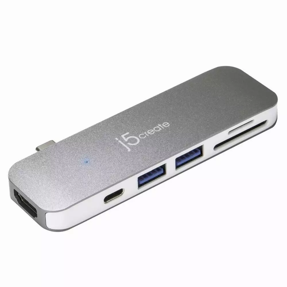 Докинг станция j5create JCD386, USB-C, 2 x HDMI, USB 3.0 PD, Сребрист