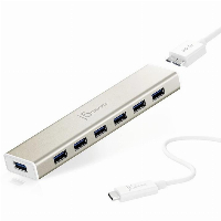 Хъб 7-портов J5 Create JCH377, USB 3.0, 1:7, Бял