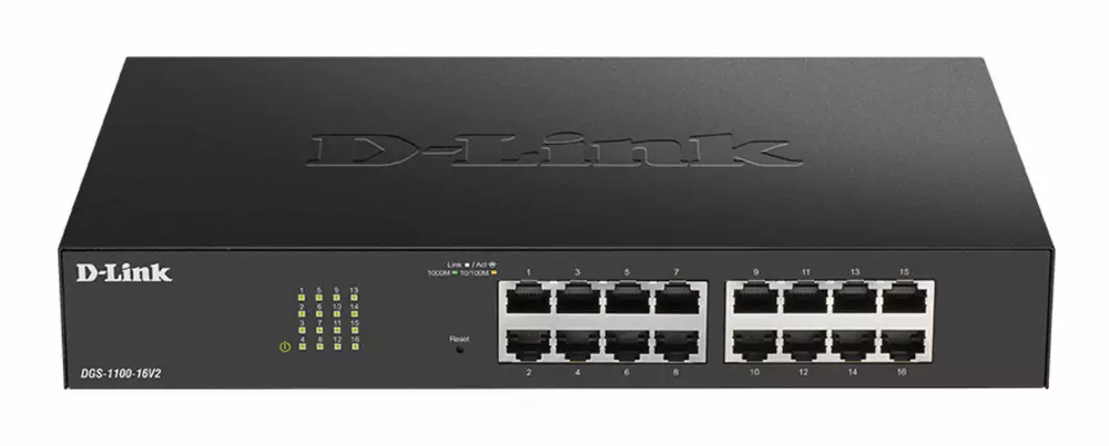 Суич D-Link DGS-1100-16V2, 16 портов 10/100/1000 Gigabit Smart Switch, управляем,