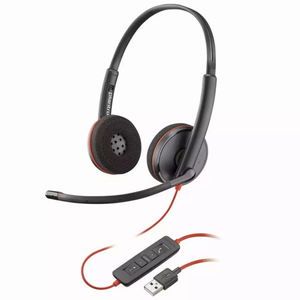 Слушалки Plantronics Blackwire C3220, Stereo, Unified Communication, Микрофон, Черни 