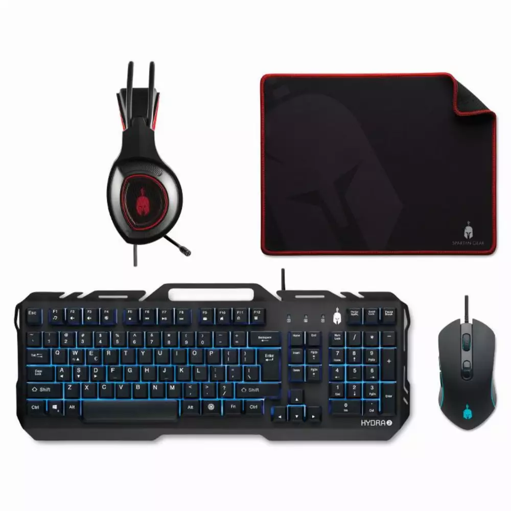 Геймърски комплект Spartan Gear Hydra II - клавиатура, мишка, пад и слушалки