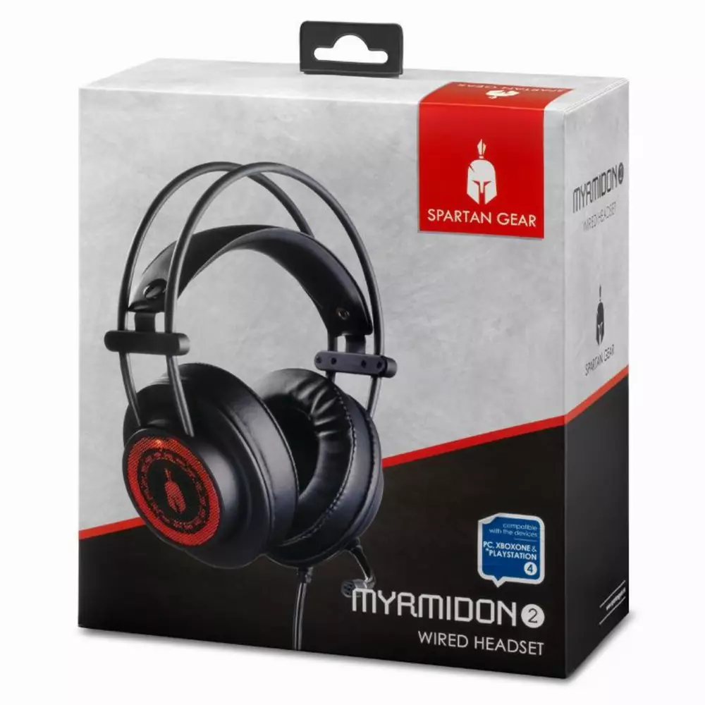 Геймърски слушалки Spartan Gear Myrmidon II с Микрофон Черен/Червен