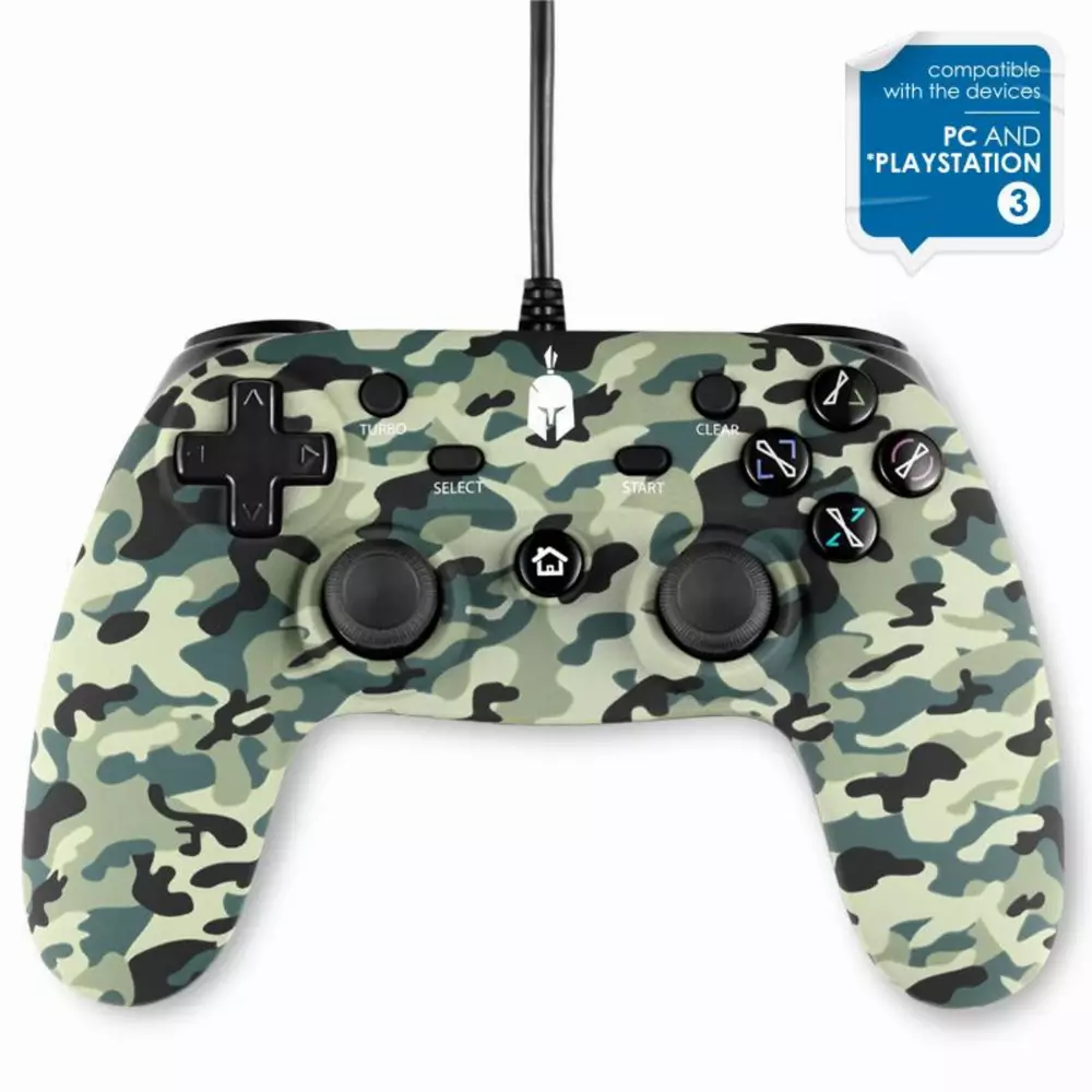 Жичен геймпад Spartan Gear Oplon, Green Camo