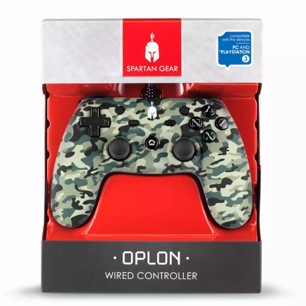 Жичен геймпад Spartan Gear Oplon, Green Camo