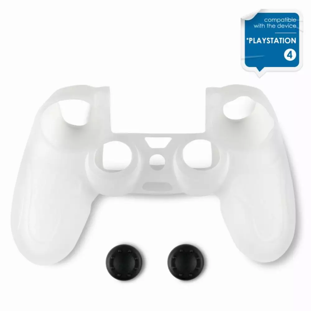 Протектор Spartan Gear Silicon Skin Cover + Thumb Grips за Dualshock 4, Прозрачен