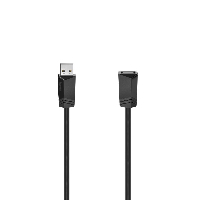 Удължителен кабел HAMA, USB-A женско - USB-B мъжко, 1.5 м, 480 Mbit/s, Черен