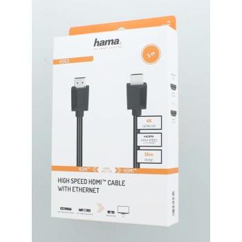 Кабел HAMA HDMI мъжко - HDMI мъжко, 4K, 3м, 18Gbit/s ,Ethernet, екраниран