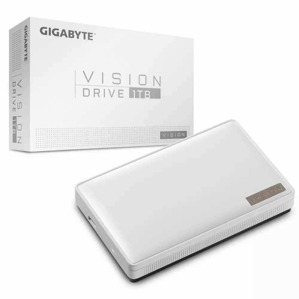Външен диск SSD GIGABYTE VISION 1TB, USB 3.2 Type-C Бял