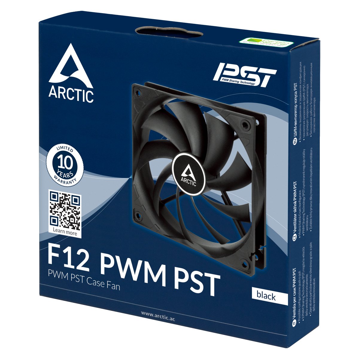 Вентилатор Arctic Fan F12 PWM PST (black) - 120mm/230-1350rpm - ACFAN00200A 