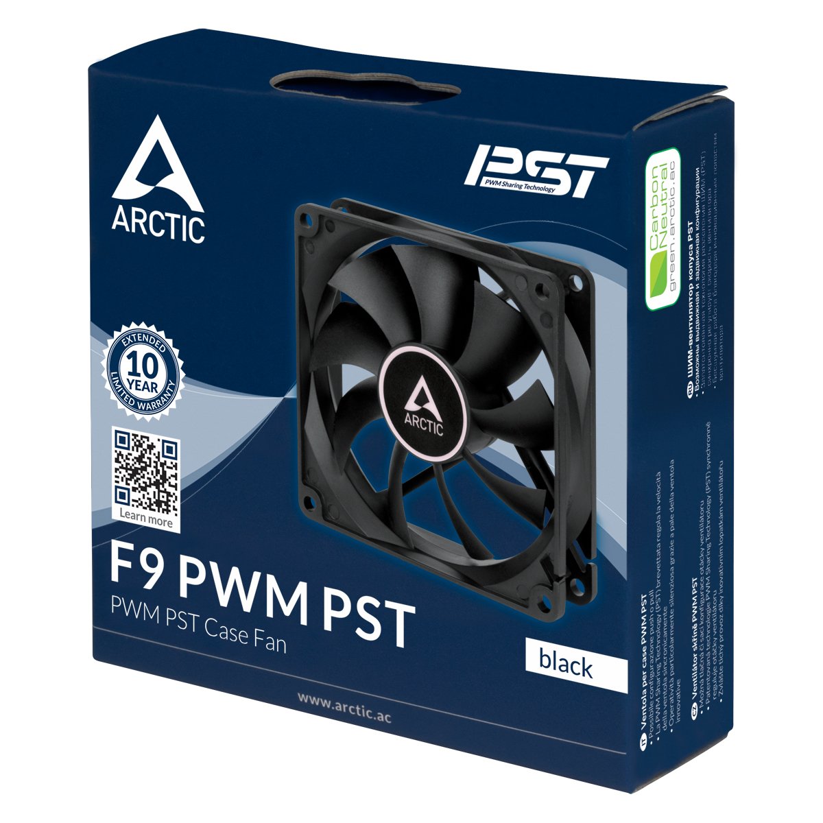 Вентилатор Arctic Fan F9 PWM PST (black) - 92mm/150-1800rpm