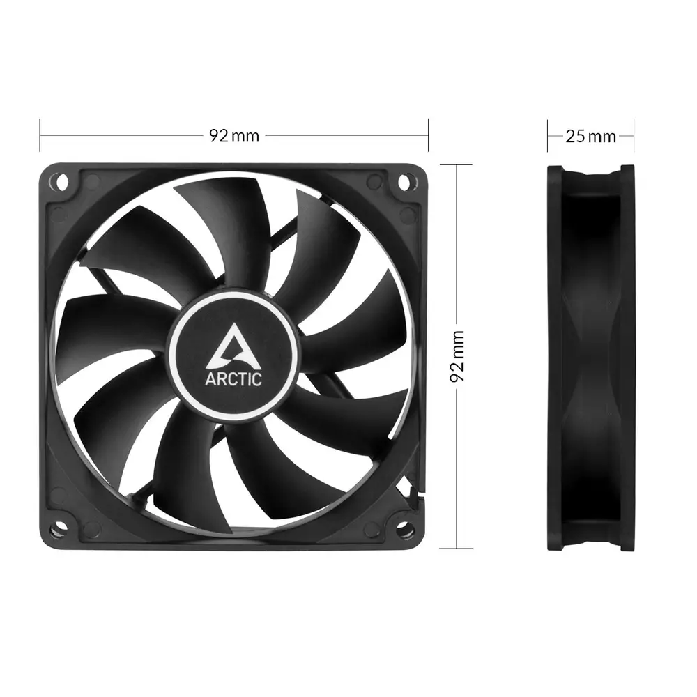 Вентилатор Arctic Fan F9 PWM PST (black) - 92mm/150-1800rpm