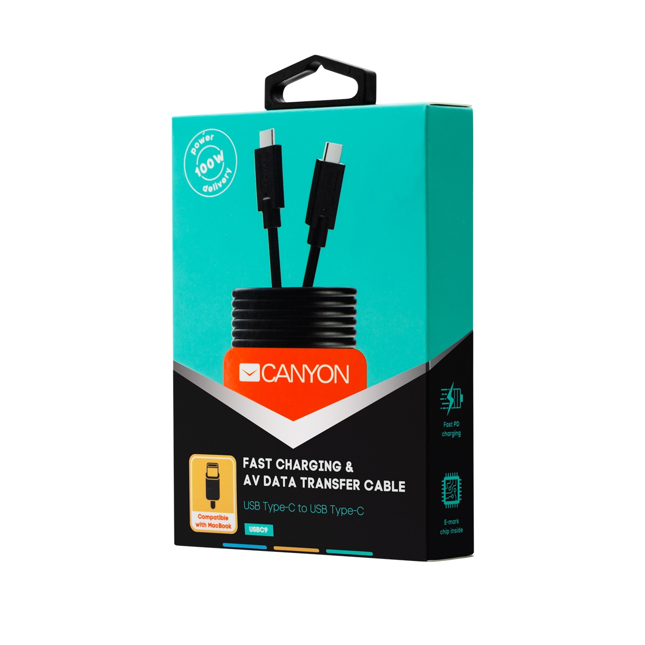 Кабел Canyon Fast Charging & AV Data Transfer cable, USB-C to USB-C UC-9 1m