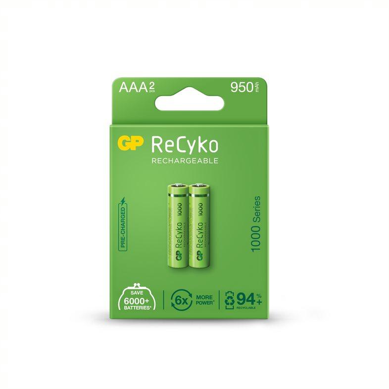 Batterie rechargeable GP R03 AAA 1000mAh NiMH 100AAAHCE-EB2 2 pièces dans l'emballage GP