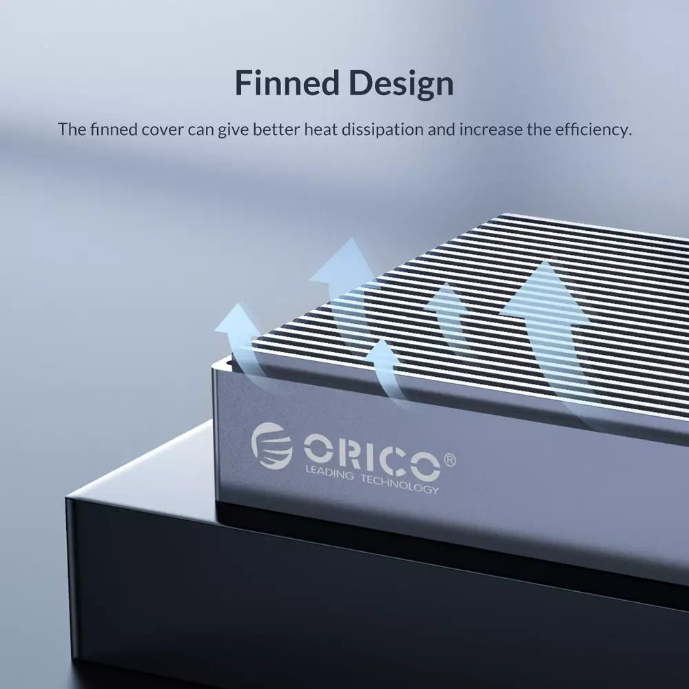 Външна кутия за два диска Orico M2NV01-C3 Storage Case 2 x M.2 Dual Protocol NVMe+SATA Aluminium
